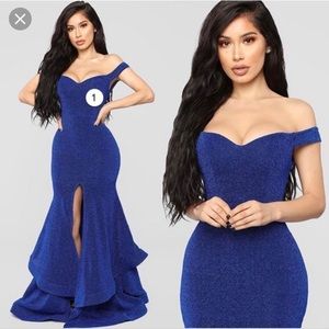 Fashion Nova Sparkly Blue Mermaid Dress